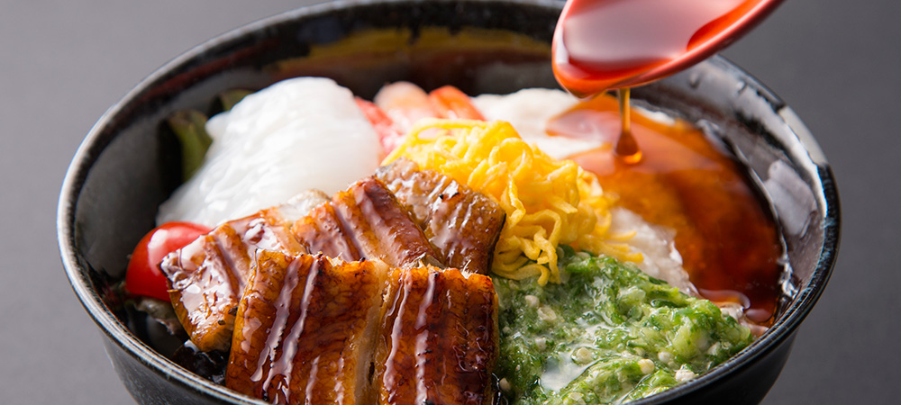 日本料理「松風」鰻とオクラの山かけ丼