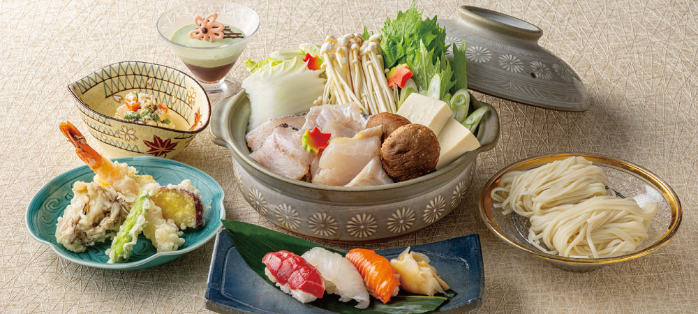 《11・12月》松風四季彩 ~冬の味覚タマクエ鍋と天婦羅・握り寿司~